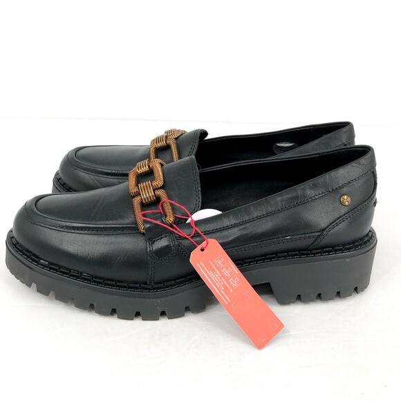 PIKOLINOS Women Aviles Platform Loafer EU 39 US 8.5 Black Leather Chain Link NIB - Picture 9 of 13